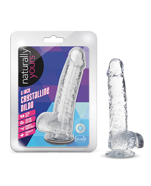 Consolador cristalino Blush Naturally Yours de 6" - Pure Pleasure - featured product image.