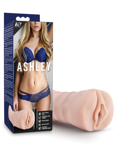 Blush M for Men - Ashley: Lifelike X5 Masturbator with Vibrating Bullet - featured product image.