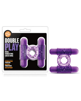 Blush Double Play Anillo Vibrador Doble para el Pene - Púrpura - Featured Product Image