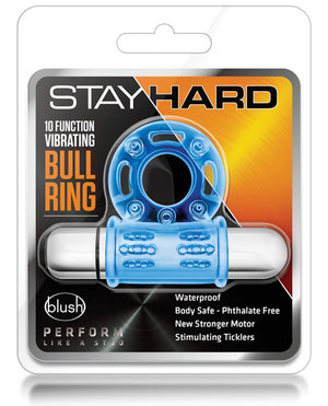 "Blush 10 Function Vibrating Bull Ring - Blue" - Ultimate Pleasure Enhancer 🌟