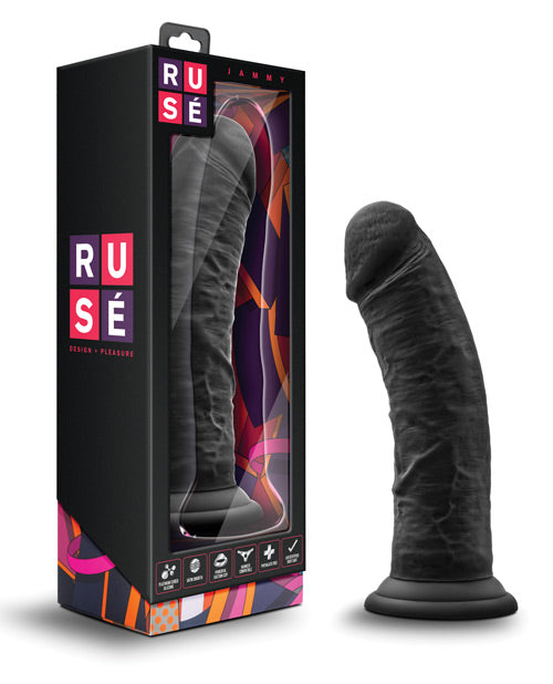 Blush Ruse Jammy - Black: Hyper-Realistic G-Spot/Prostate Dildo - featured product image.
