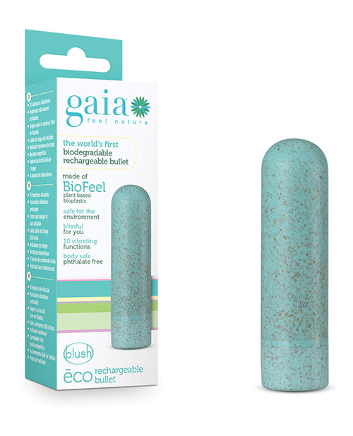 Shop for the Blush Gaia Eco Rechargeable Bullet - Aqua at My Ruby Lips