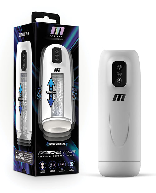 Blush M for Men Robo Bator - Stroker vibratorio motorizado en blanco - featured product image.