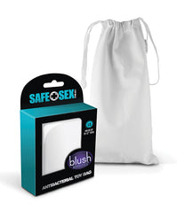 Blush Safe Sex Antibacterial Silver Toy Bag - Large centered on a white background - featured product image.