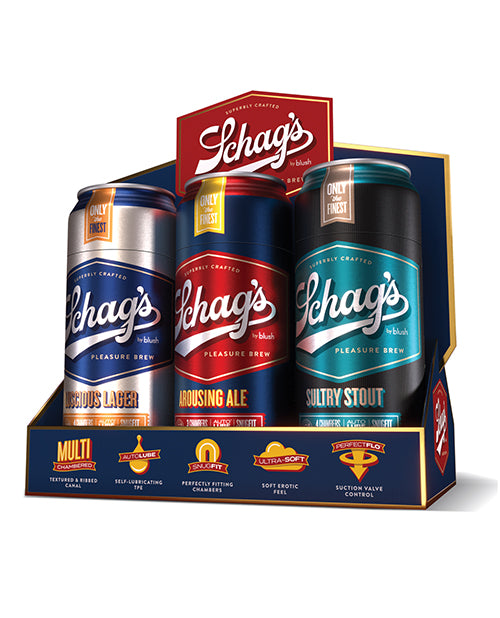 Blush Schag's Beer Can Stroker 6 Pack Display Kit Product Image.