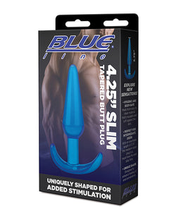 Blue Line C & B Plug Anal Cónico Delgado Jelly Azul de 4.25"