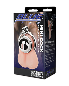 Enchanting Blue Line Mini Cock Micro Chastity Cage