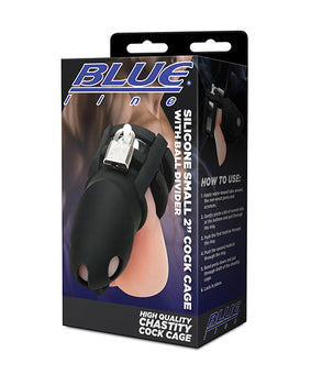 Blue Line 2" Silicone Cock Cage with Ball Divider - Small - Featured Product Image