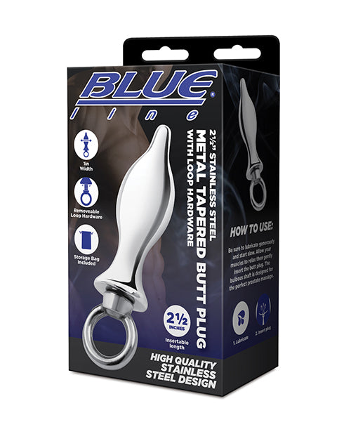 Shop for the Blue Line Luxury Stainless Steel Bling Butt Plug with Loop Handle at My Ruby Lips