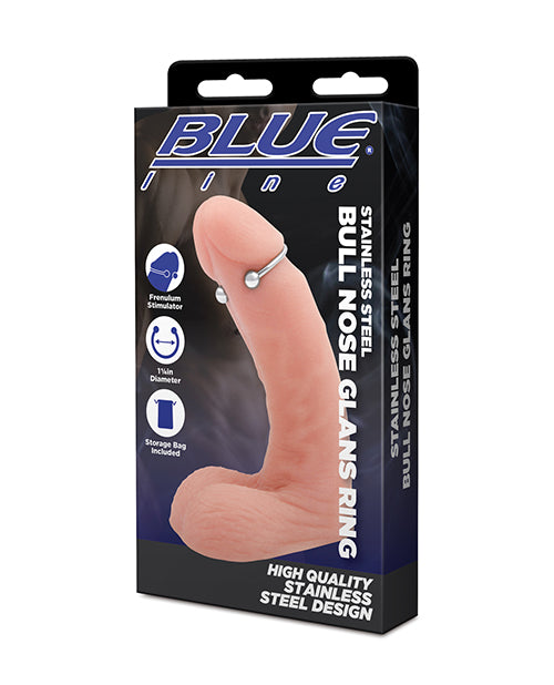 Blue Line Stainless Steel Bull Nose Glans Ring Product Image.