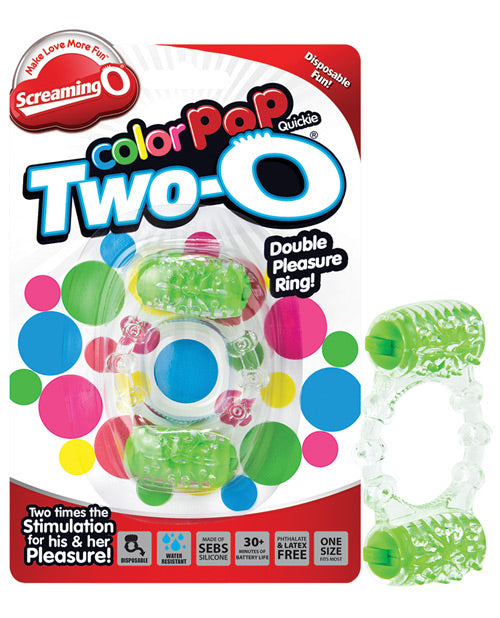 Screaming O Color Pop Quickie Two-O: Dual Pleasure Ring - featured product image.