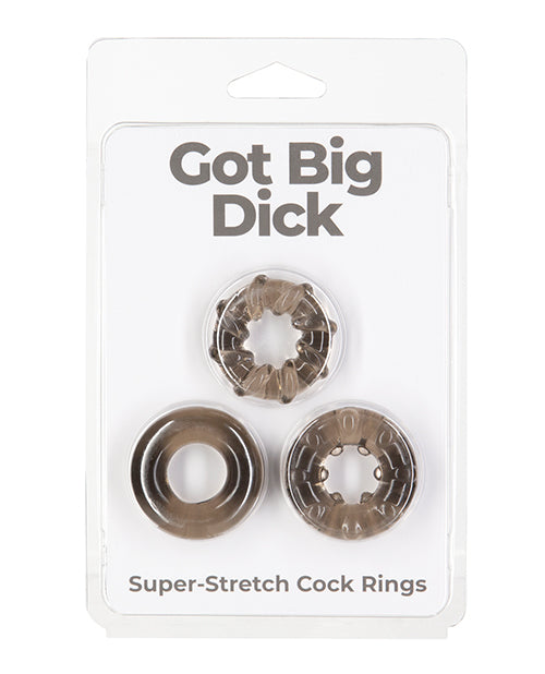 GBD Big Dick Paquete de 3 anillos para el pene - Negro: mejora definitiva de la erección Product Image.