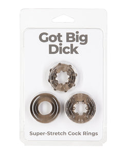 GBD Big Dick 3 Pack Cock Rings - Black: Ultimate Erection Enhancement