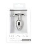 Pillow Talk Sneaky - Plug anal plateado con cristal de Swarovski