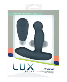 Masajeador anal giratorio y vibratorio Lux Active Revolve de 4,5" - Azul oscuro - Featured Product Image