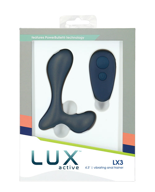 Lux Active LX3 4.3" Entrenador anal vibratorio - Azul oscuro - featured product image.