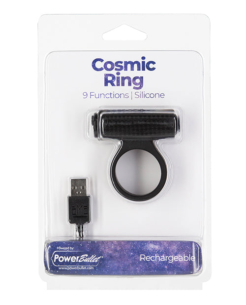 PowerBullet Cosmic 陰莖環：9 功能性黑色 - 強烈的快感，增強的刺激！ - featured product image.