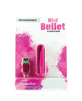 **Mini bala vibradora recargable de 9 funciones color morado** - Featured Product Image
