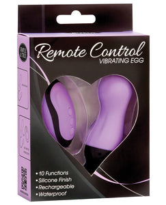 Purple Pleasure Gem - 10-Function Vibrating Egg with Remote Control