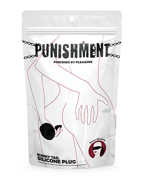 Black Punishment Bunny Tail Butt Plug Product Image.