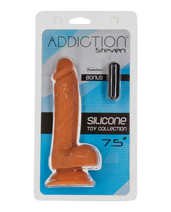 Addiction Steven Consolador Vibrador 7.5" - Caramelo