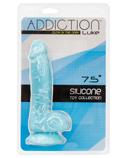 Addiction Luke Glow 7.5 吋假陽具 - 藍色