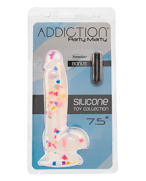Addiction Party Marty 7.5" Rainbow Dildo Product Image.