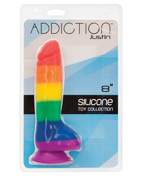 Addiction Justin Consolador arcoíris de 8" - featured product image.