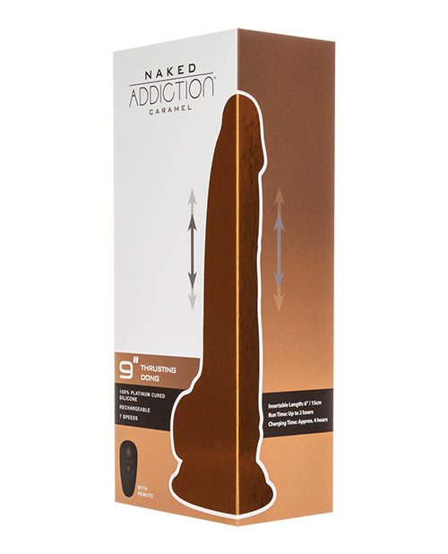 Naked Addiction 9" 附遙控器的推力器 - 焦糖色 Product Image.