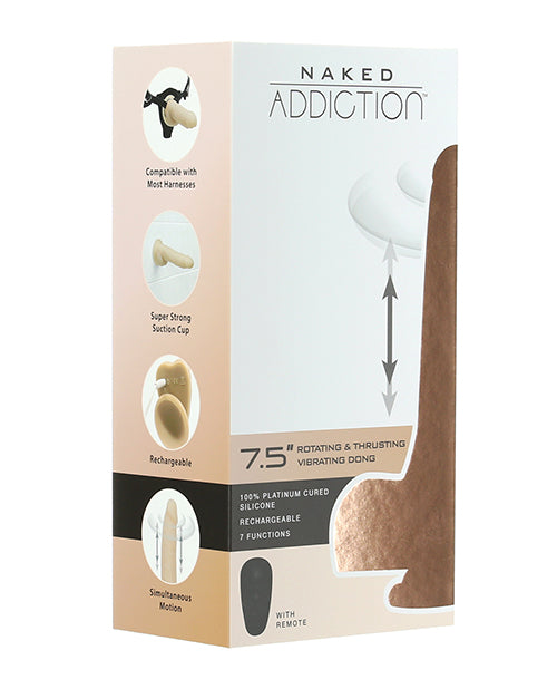 Naked Addiction The Freak 7.5 吋旋轉推力振動玩具 - 象牙色 Product Image.