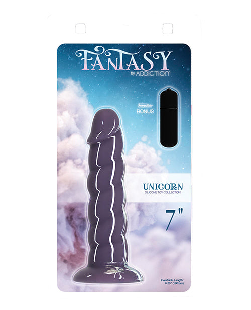 Fantasy Addiction Consolador Unicornio de 7" - Púrpura - featured product image.