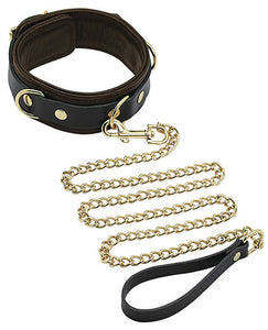 Spartacus Luxurious Brown Leather Pet Collar & Leash Set