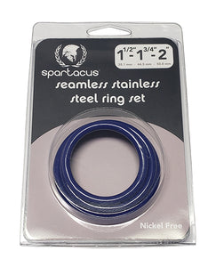 Spartacus Blue Seamless Steel C-Ring Trio - Elevate Your Intimacy