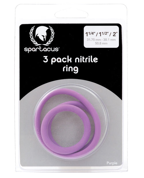 Juego de anillos para el pene de nitrilo Spartacus: aumenta el placer y el rendimiento Product Image.