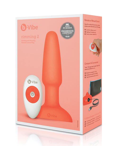 b-Vibe Rimming Plug 2 - Naranja: Eleva tu placer anal Product Image.