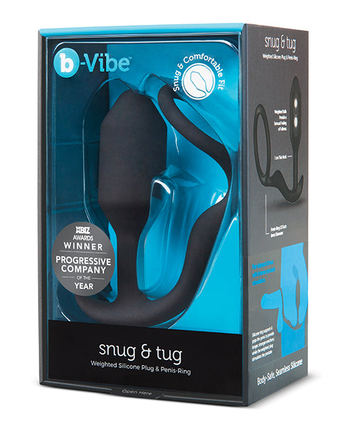 B-Vibe Snug &amp; Tug: Anillo de placer definitivo Product Image.