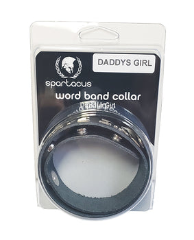 Spartacus DADDYS GIRL Collar de cuero negro - Hecho a mano en los EE.UU. - Featured Product Image
