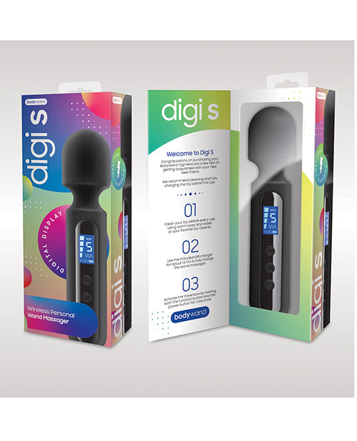 Bodywand digi s Black: masajeador de varita portátil, personalizable, con pantalla digital Product Image.