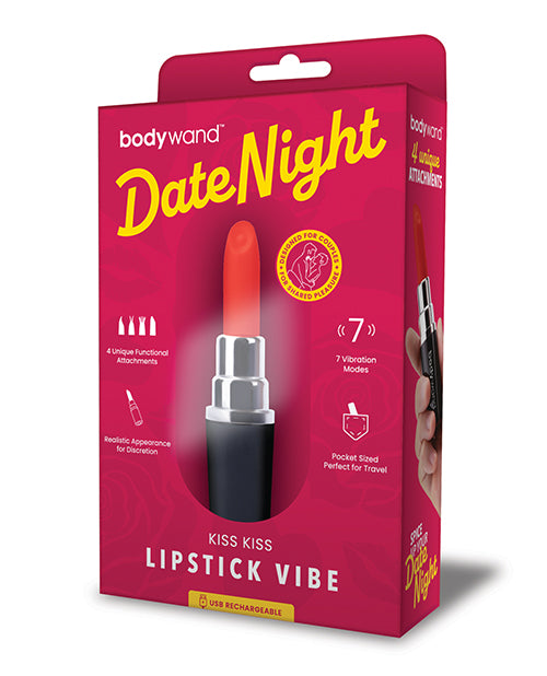 Date Night Kiss Kiss Lápiz Labial Vibrante - Negro/Rojo - featured product image.