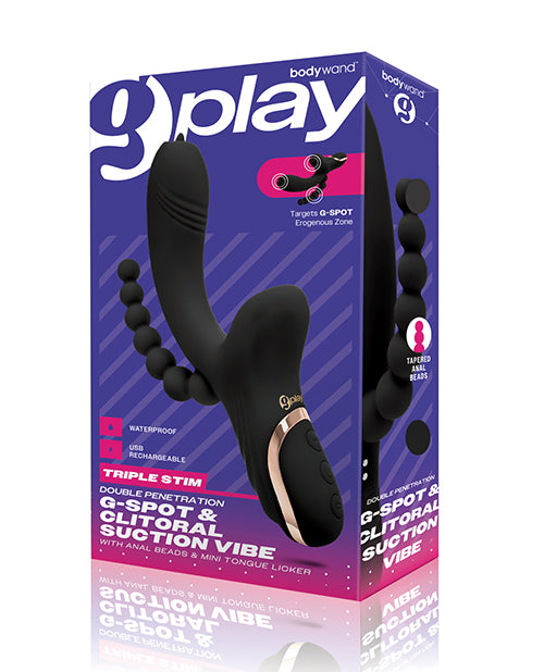 XGen Bodywand G-Play Triple Stimulation Squirt Trainer - Black - featured product image.