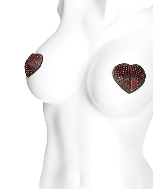Coquette Heart Rhinestone Pasties - Red/Black 🖤❤️ - featured product image.