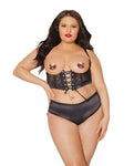 Seductive Lace Panels Harness & Panty Set by Black Label