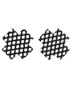 Coquette Fishnet Cross Pasties - Black