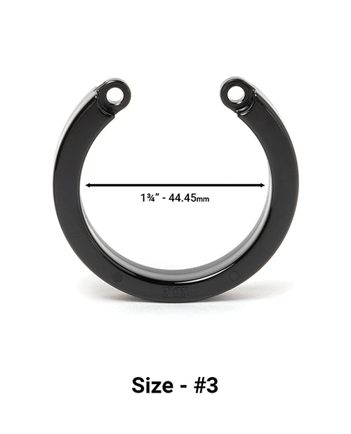 CB-X® Cock Cage U-Ring #3 - Black: Elevate Your Chastity Experience Product Image.