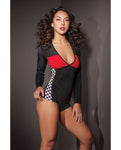 Coquette Fashion Stretch Knit Race Car Romper