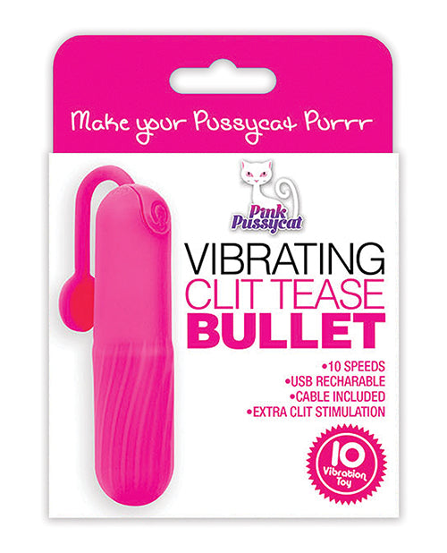 Pink Pussycat Vibrating Clit Tease Bullet - Personalizable, estimulación mejorada y duradera Product Image.