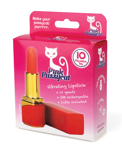 Customisable Pleasure: Pink Pussycat Vibrating Lipstick 🌟 Product Image.
