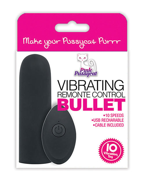 Bala vibratoria Pink Pussycat de 10 velocidades: recargable por USB y resistente al agua - featured product image.
