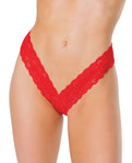 Holiday Red Scallop Lace High Leg Thong - One Size Fits Most