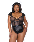 Holiday Mistletoe Maid Stretch Mesh Teddy Set